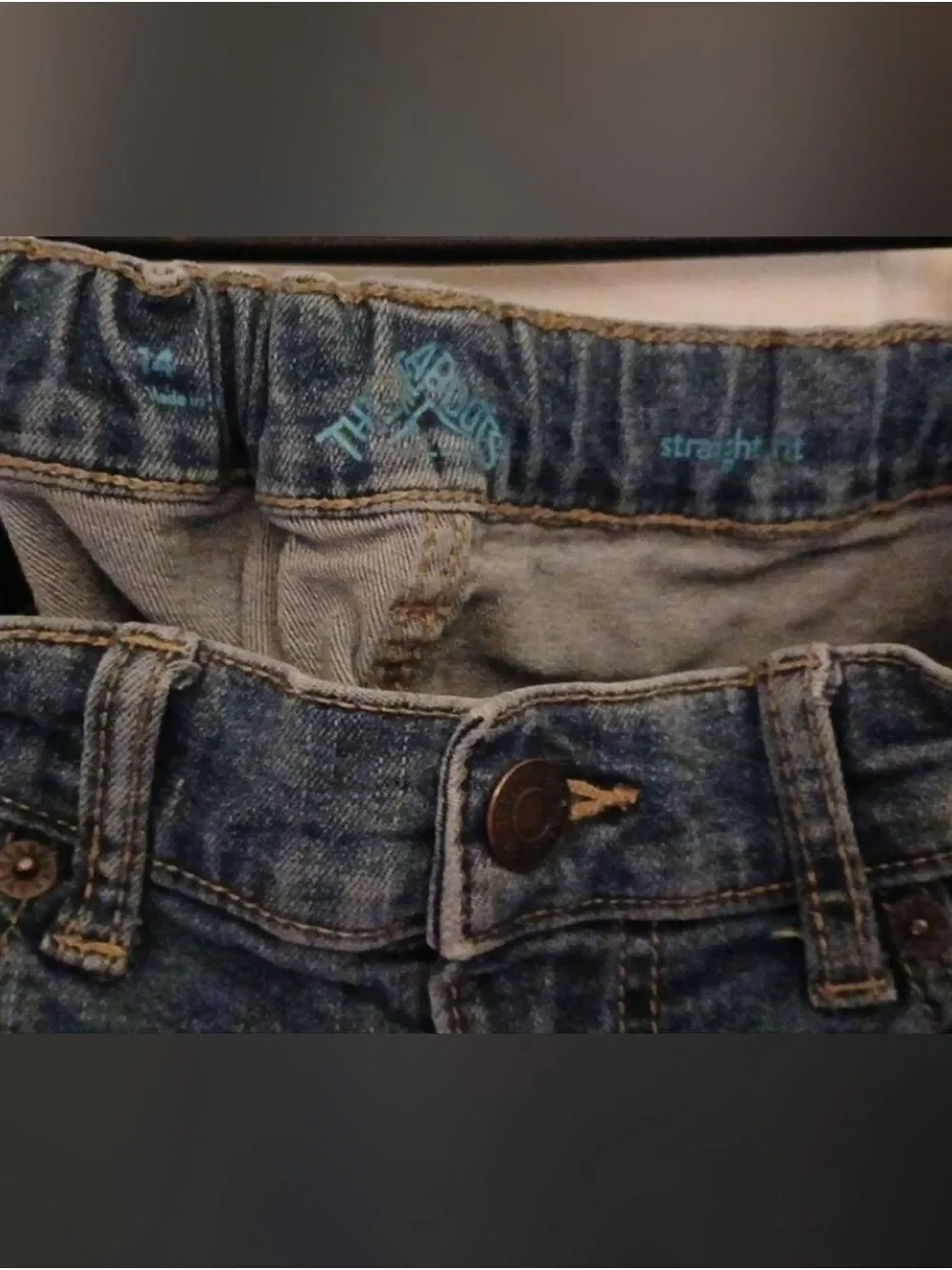 The Children’s Place Girls Blue Straight-Leg Jeans Size 14